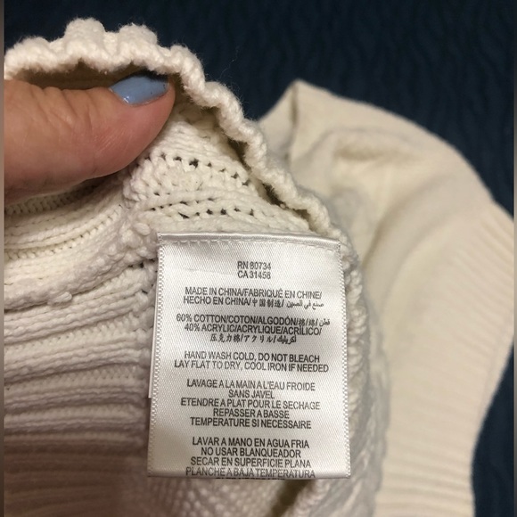 BCBG generation ivory lace sweater cotton/acrilic, short sleeve. - Picture 7 of 7